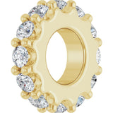 18K Yellow Gold-Plated Sterling Silver Lab-Grown Diamond Spacer Charm/Pendant