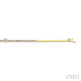 1 Ctw Pear and Round Cut Diamond Tennis Bracelet in 14K Yellow Gold