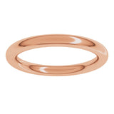 14K Rose Gold 2.5 mm Comfort-Fit Full Round Band Size 10