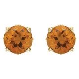 14K Yellow Gold Natural Citrine Scroll Setting® Stud Earrings