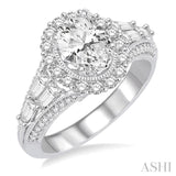 Oval Shape Semi-Mount Diamond Engagement Ring