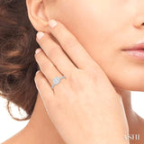 3/4 Ctw Round Cut Lovebright Diamond Ring in 14K White Gold