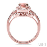 Oval Shape Gemstone & Diamond Ring