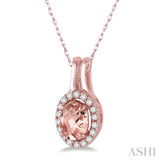 Oval Shape Gemstone & Diamond Pendant