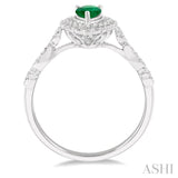 Pear Shape Gemstone & Diamond Ring