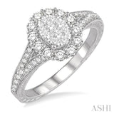 Oval Shape Lovebright Diamond Engagement Ring