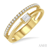 Double Row Baguette Diamond Fashion Ring