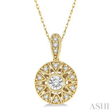1/8 Ctw Round Cut Diamond Fashion Pendant With Chain in 10K Yellow Gold
