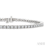 2 Ctw Square Shape Round Cut Diamond Tennis Bracelet in 14K White Gold