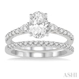 Oval Shape Diamond Wedding Set