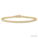 2 ctw Round Cut Diamond Tulip Bracelet in 14K Yellow Gold