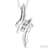 Silver 3 Stone Diamond Fashion Pendant