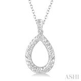 Silver Pear Shape Diamond Fashion Pendant