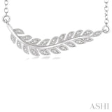 Silver Leaf Diamond Fashion Pendant