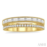 Double Row Baguette Diamond Fashion Band