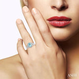 Oval Shape Gemstone & Diamond Ring