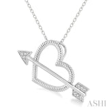 Silver Arrow & Heart Shape Diamond Fashion Pendant