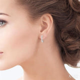 2 Ctw Lovebright Round Cut Diamond Hoop Earrings in 14K White Gold