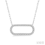 1/10 Ctw Round Cut Diamond Paper Clip Necklace in 14K White Gold