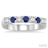 7 Stone Gemstone & Diamond Wedding Band