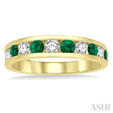 Channel Set Gemstone & Diamond Wedding Band