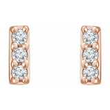14K Rose .05 CTW Lab-Grown Diamond Bar Earrings