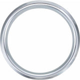 White Tungsten 8 mm Beveled-Edge Comfort-Fit Band Size 8