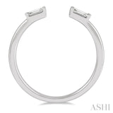 1/10 Ctw Open Center Petite Baguette Diamond Stackable Ring in 10K White Gold