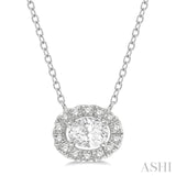 Oval Shape Petite Diamond Fashion Pendant