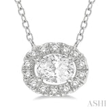 Oval Shape Petite Diamond Fashion Pendant