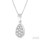 Pear Shape Bezel Set Diamond Pendant