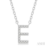 'E' Initial Diamond Pendant