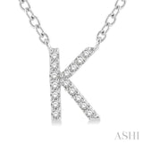 'K' Initial Diamond Pendant