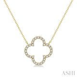 1/4 Ctw Clover Round Cut Diamond Necklace in 14K Yellow Gold