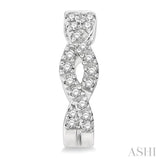 1/6 Ctw Entwined Round Cut Diamond Huggie Petite Earrings in 14K White Gold