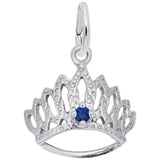 Silver TIARA W/BIRTHSTONE-SEPT CHARM