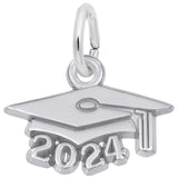 Silver GRAD CAP 2024 CHARM