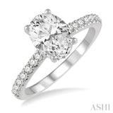 Oval Shape Semi-Mount Diamond Engagement Ring