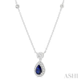 Pear Shape Gemstone & Lovebright Diamond Necklace