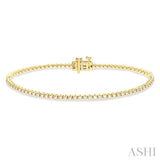 1 Ctw Round Cut Diamond Tennis Bracelet in 14K Yellow Gold
