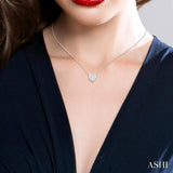 3/4 Ctw Lovebright Diamond Heart Pendant With Chain in 14K White Gold