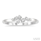 1/8 Ctw Petite Open Center Scatter Round Cut Diamond Fashion Ring in 14K White Gold