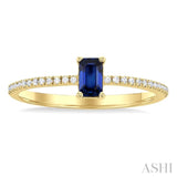 Gemstone & Petite Diamond Fashion Ring