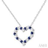 Heart Shape Gemstone & Diamond Fashion Pendant