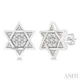 Star Of David Petite Diamond Fashion Earrings