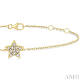1/10 Ctw Petite Star Round Cut Diamond Fashion Bracelet in 10K Yellow Gold
