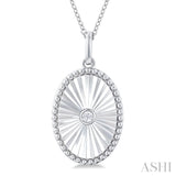 Silver Oval Shape Medallion Diamond Pendant