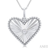 Silver Heart Shape Medallion Diamond Pendant