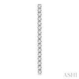 3 ctw Single Line Drop Round Cut Diamond Tennis Earring in 14K White Gold
