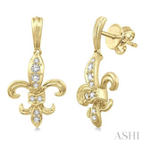 Fleur De Lis Diamond Earrings